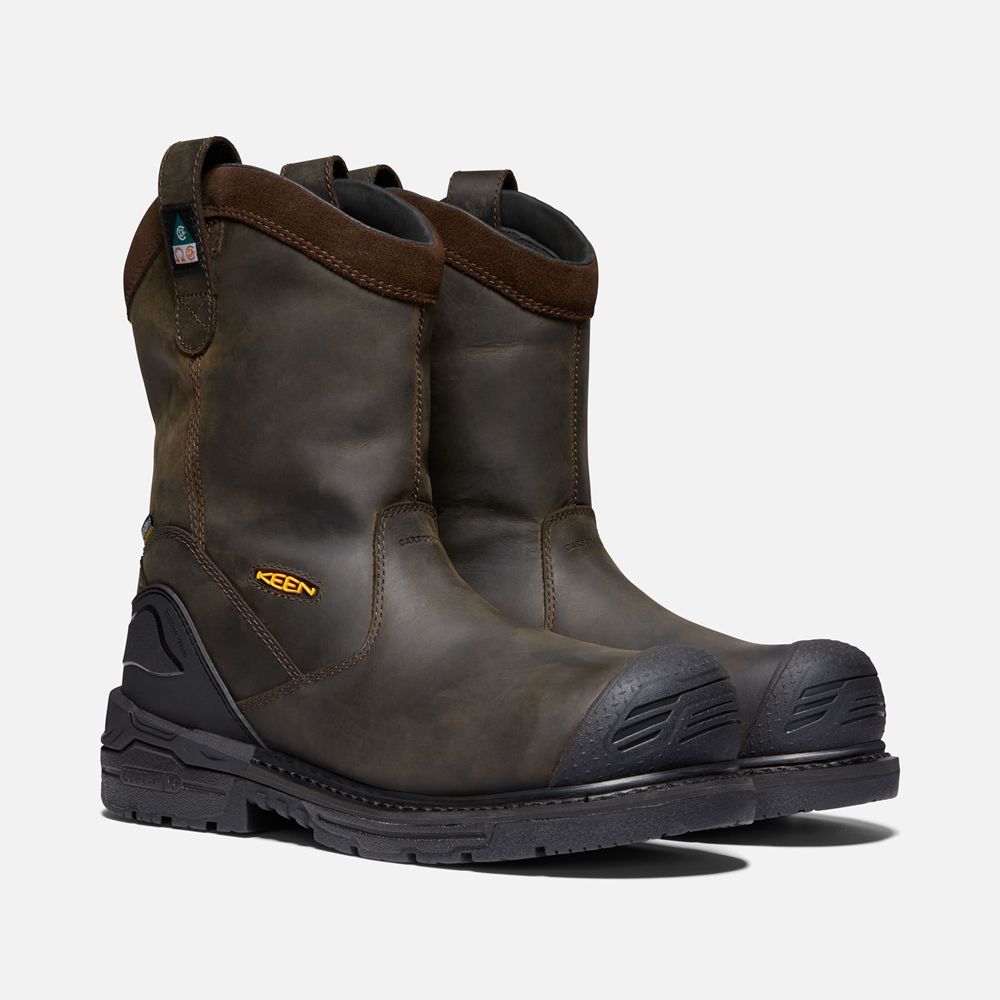 Botte de Travail Keen Homme Noir Marron | Csa Philadelphia Wellington (Carbon-Fiber Toe) | DJVYU-380